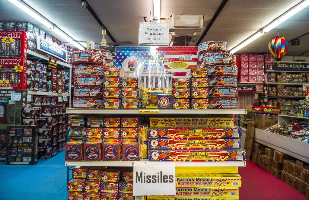Saturn Missiles are some of the most classic fireworks in our aerial zone – Casey's stocks several sizes, from 25-shot to 500-shot