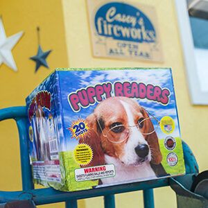 Puppy Readers, a brand-new aerial display at Casey's Fireworks