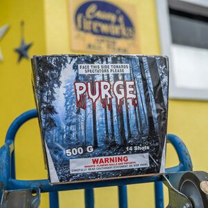 Purge, an angled 500g cake from Casey's Fireworks