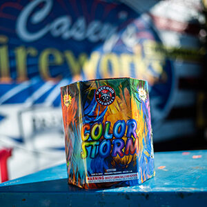Color Storm, an all-new 200g multi-shot from Raccoon Fireworks