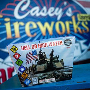 Hell or High Water, a 23-shot, fan-shaped 500g finale from Southern Strong brand at Casey's Fireworks