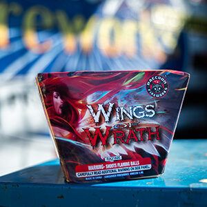 Wings of Wrath, an all-new fan-shaped repeating finale from Casey's Fireworks