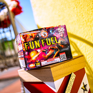 Fun Fuel, a 50-shot finale that puts on a firework show in a box, new for July 4th 2023